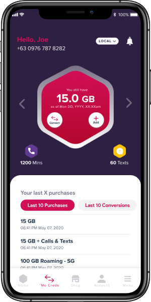 Gomo PH mobile app interface - view 2